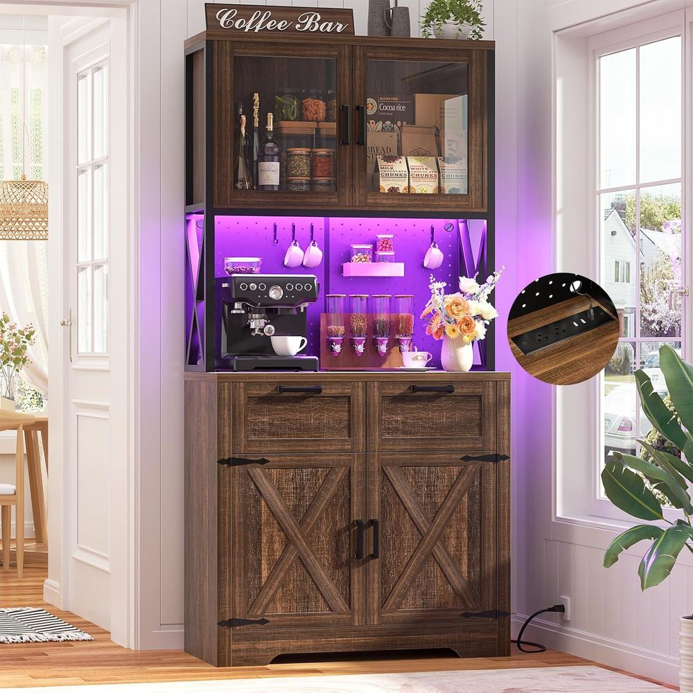 Kitchen - 180 cm Küchenschrank mit LED-Beleuchtung &