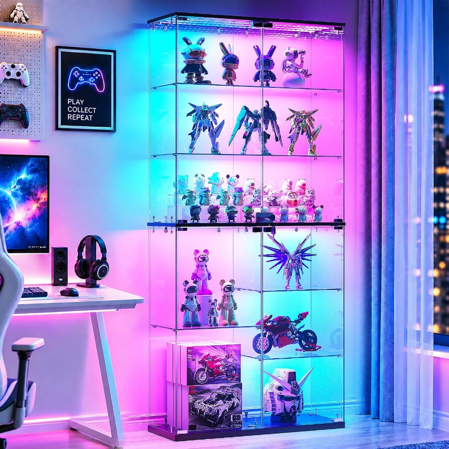 Lighting - Vitrine aus Vollglas für Sammlerstücke: Gehärtetes