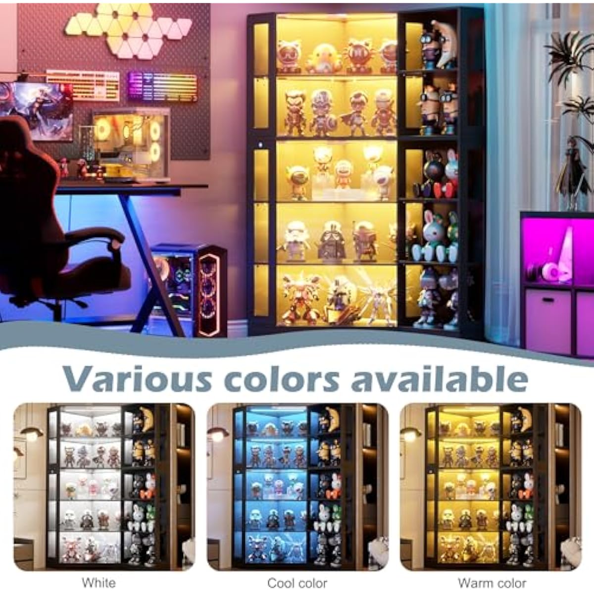 Vitrine mit Türen aus gehärtet – Lighting Bewertung und Preis