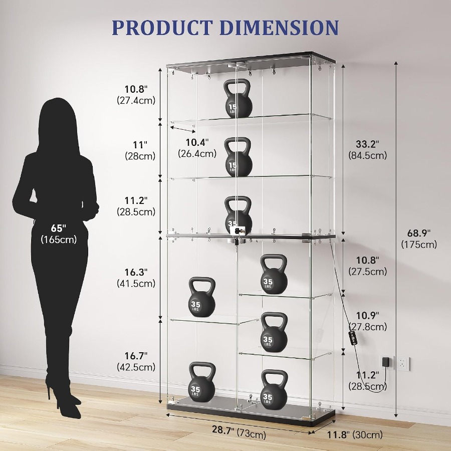 Vitrine aus Vollglas für Samml – Lighting Bewertung und Preis