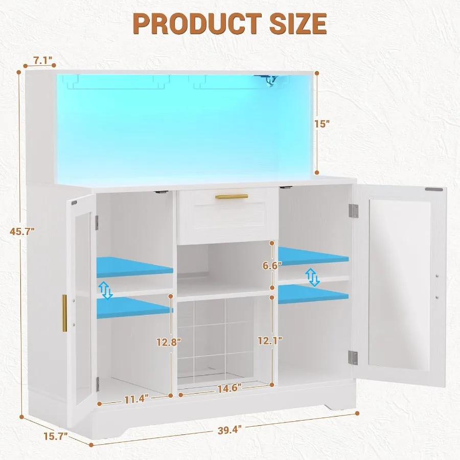 Kaffeebar-Schrank mit RGB-LED- – Storage & Organization Bewertung und Preis