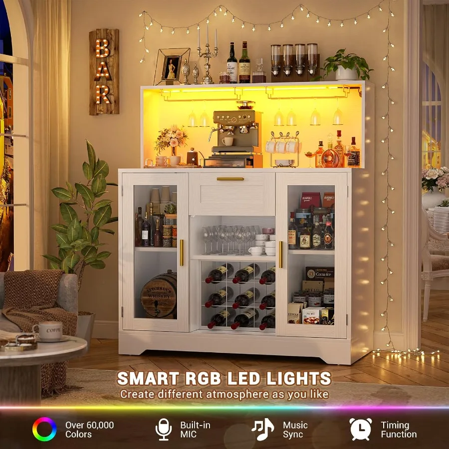 Kaffeebar-Schrank mit RGB-LED- – Storage & Organization Bewertung und Preis